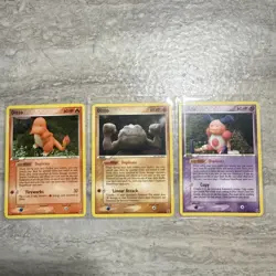 Pokemon TCG Ditto 2005 Delta Species 3 Card lot Charmander, Geodude, Mr.Mime LP - Image 1