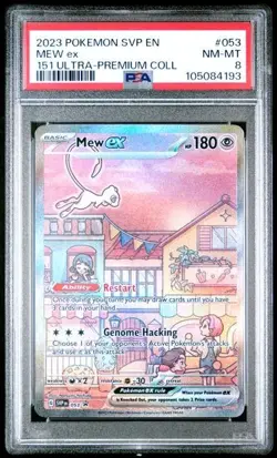 Pokemon Mew EX TCG Scarlet Violet-151 Promo Card 053 PSA 8 - Image 1