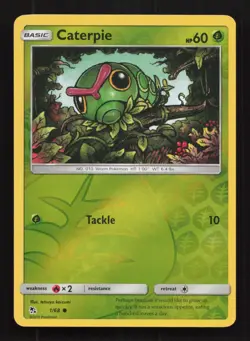 Pokemon Hidden Fates 1/68 Caterpie Common Reverse Holo Card - Image 1