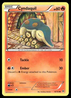2015 XY BREAKthrough Set Pokemon Card 018 Cyndaquil LP - Image 1
