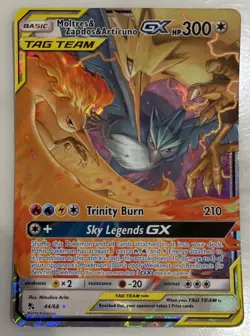 Pokemon TCG Moltres & Zapdos & Articuno GX Hidden Fates Card 44/68 - Image 1