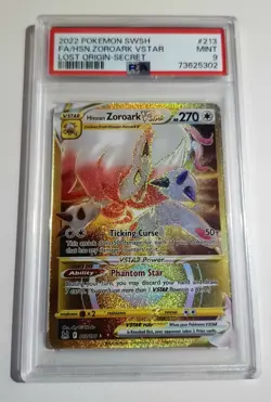 Hisuian Zoroark VSTAR - #213/196 - 2022 Pokemon TCG Lost Origin Holo PSA MINT 9 - Image 1