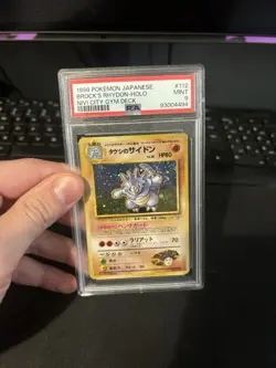 Pokemon Japanese Brock's Rhydon Nivi City Gym Deck Holo PSA 9 MINT LOW POP 225 - Image 2