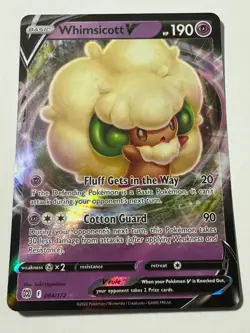 Whimsicott V 064/172 Ultra Rare Brilliant Stars Pokemon TCG NM - Image 1