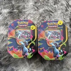 2x Pokemon Mega Charizard X Y ex Tins Phantasmal Flames - New and Sealed 🔥 - Image 1