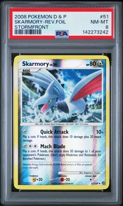 Skarmory 2008 Stormfront #51/100 Pokemon Reverse Holo PSA 8 - Image 1