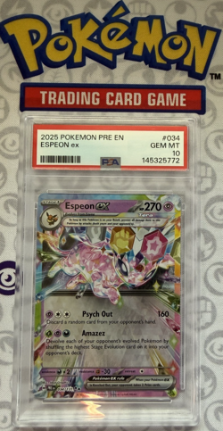 🔥2025 Pokemon PRE EN Espeon EX PSA 10 GEM MINT Prismatic Evolutions🔥 - Image 1