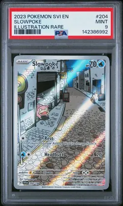 2023 POKEMON SVI EN-SCARLET & VIOLET ILLUSTRATION RARE #204 SLOWPOKE PSA 9 - Image 1