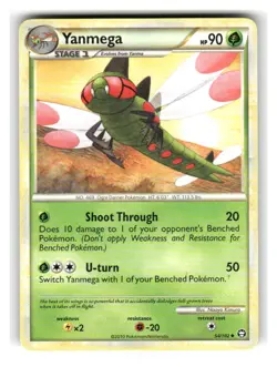 Yanmega 54/102 Uncommon HGSS Triumphant Pokemon Lightly Played - Image 1
