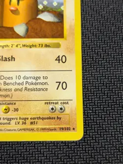 Pokemon TCG Dugtrio Base Set 19/102 Shadowless Rare, LP Condition - Image 5