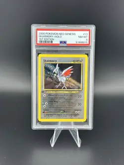 2000 POKEMON NEO GENESIS 1ST EDITION #13 SKARMORY-HOLO PSA 8 - Image 1