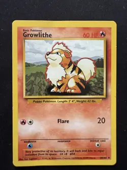 Pokemon TCG 1999 Base Set Growlithe 28/102 - Image 1