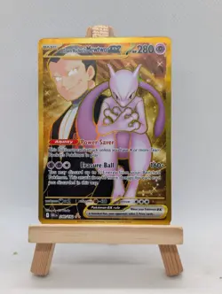 [ GOLD ] Team Rocket's Mewtwo ex - 240/182 - Hyper Rare Pokemon Destined Rivals - Image 1