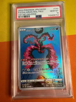 PSA 10 Galarian Moltres AR 190/172 S12a VSTAR Universe Pokemon Card - Image 1