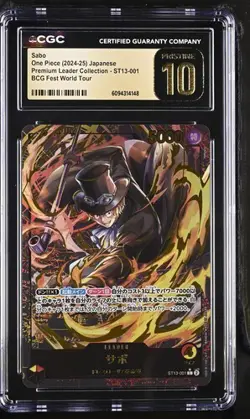 Sabo CGC PRISTINE 10 One Piece Premium Leader Collection ST13-001 Japanese 2024 - Image 1