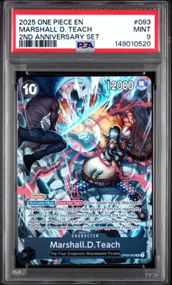2025 ONE PIECE ENGLISH VERSION 2ND ANNIVERSARY SET #093 MARSHALL D. TEACH PSA 9 - Image 1
