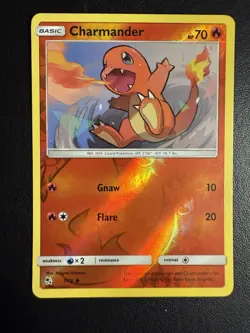 Pokemon TCG Charmander Hidden Fates 7/68 Reverse Holo Card Common Near Mint - Image 1