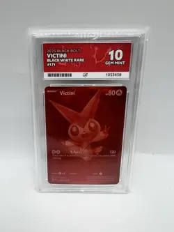 Victini 171/086 Ace 10 Gem Mint Pokemon Card Black Bolt 2025 Red - Image 1