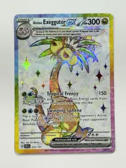 Pokemon TCG Alolan Exeggutor EX Holo Ultra Rare Card 225/191 Surging Sparks NM - Image 1