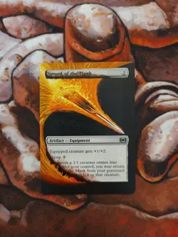 Magic the Gathering Sword of the Meek #4 Hand Painted Unique Custom MTG Alter - Image 1
