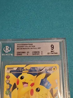 2016 Pokemon XY Generations Pikachu FA Radiant Collection RC29 BGS 9 (HIGH 9) - Image 2
