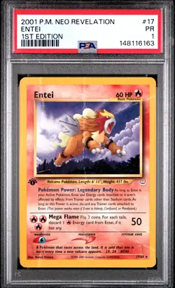 2001 POKEMON NEO REVELATION 1ST EDITION #17 ENTEI PSA 1 - Image 1