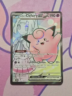 🔥Pokemon TCG Lillie's Clefairy EX Full Art 173/159 Journey Together NM - Image 1