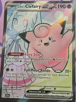 🔥Pokemon TCG Lillie's Clefairy EX Full Art 173/159 Journey Together NM - Image 2
