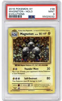 2016 Pokemon XY Magneton 38/108 Evolutions Holo PSA 9 - Image 1