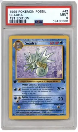 Pokemon 1999 Fossil Seadra 1st Edition PSA 9 Uncommon 42/62 English - Image 1