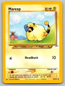 Mareep 75/105 Common Neo Destiny Pokemon Unlimited Lightly Played - Image 1