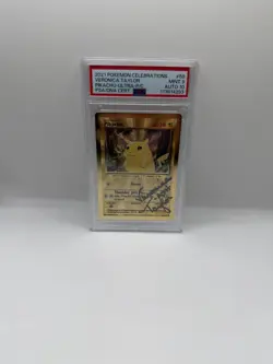 Pokemon 2021 Celebrations Pikachu #58 GOLD PSA 9 & Auto PSA 10 Veronica Taylor - Image 5
