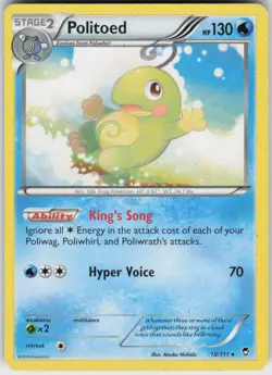POLITOED 18/111 FURIOUS FISTS POKEMON RARE MP - Image 1