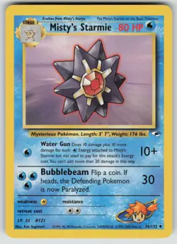 Pokemon Misty's Starmie Uncommon Unlimited Gym Heroes 056/132 NM - Image 1