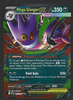 Pokemon Mega Gengar Ex 056/094 Phantasmal Flames Near Mint NM - Image 1