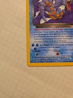 2000 Pokemon TCG Team Rocket Dark Gyarados 25/82 Non Holo Rare WOTC - NM - Image 2