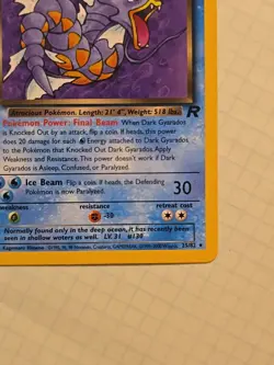 2000 Pokemon TCG Team Rocket Dark Gyarados 25/82 Non Holo Rare WOTC - NM - Image 5
