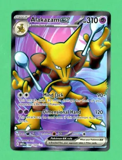 Alakazam Ex Pokemon Scarlet & Violet 151 Full Art 188/165 NM - Image 1