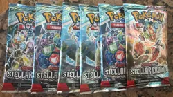 Pokemon TCG: Scarlet and Violet Stellar Crown 6 Sealed Packs - Image 1