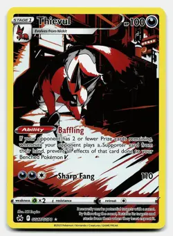 THIEVUL CROWN ZENITH GALARIAN GALLERY GG17/GG70 NM TRAINER GALLERY RARE POKEMON - Image 2