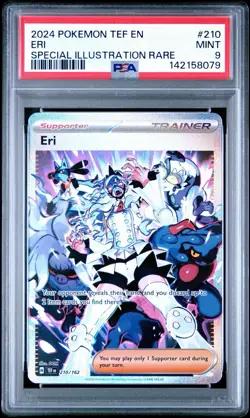 2024 POKEMON TEF EN-TEMPORAL FORCES SPECIAL ILLUSTRATION RARE #210 ERI PSA 9 - Image 1