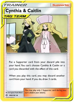 Cynthia & Caitlin - 189/236 - Uncommon NM, English Pokemon Cosmic Eclipse - Image 1