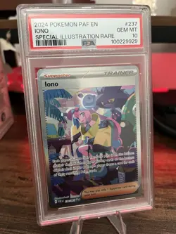 Pokemon TCG Iono 237/091 SV: Paldean Fates SIR Holo PSA 10 EN GEM MINT - Image 1