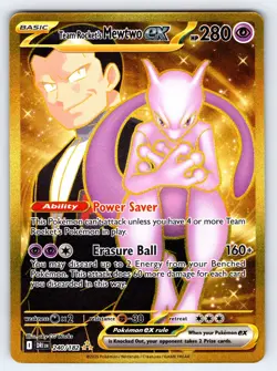 Team Rocket’s Mewtwo EX Gold 240/182 Destined Rivals English Pokemon - Image 1
