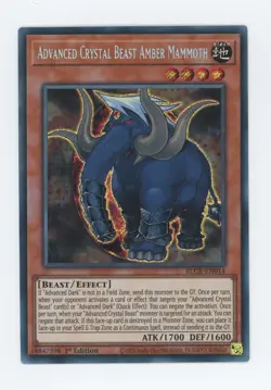 Yugioh Advanced Crystal Beast Amber Mammoth BLCR-EN014 Secret Rare 1st NM x3 - Image 1