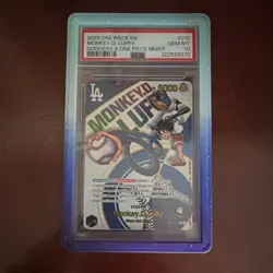 Bandai Monkey D. Luffy EB02-010 Dodgers x One Piece Night EN Foil PSA Graded - Image 1