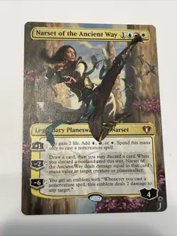 MTG Magic the Gathering ALTERED/HAND-PAINTED NARSET OF THE ANCIENT WAY - Image 1