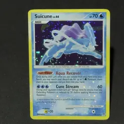MAJOR Holo Bleed Suicune 19/132 Secret Wonders SWIRL 2007 Pokemon Card ERROR NM - Image 1