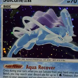 MAJOR Holo Bleed Suicune 19/132 Secret Wonders SWIRL 2007 Pokemon Card ERROR NM - Image 3