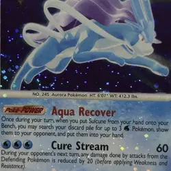 MAJOR Holo Bleed Suicune 19/132 Secret Wonders SWIRL 2007 Pokemon Card ERROR NM - Image 4